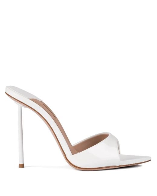 Le Silla White 120Mm Bella Patent Leather Stiletto Sandals