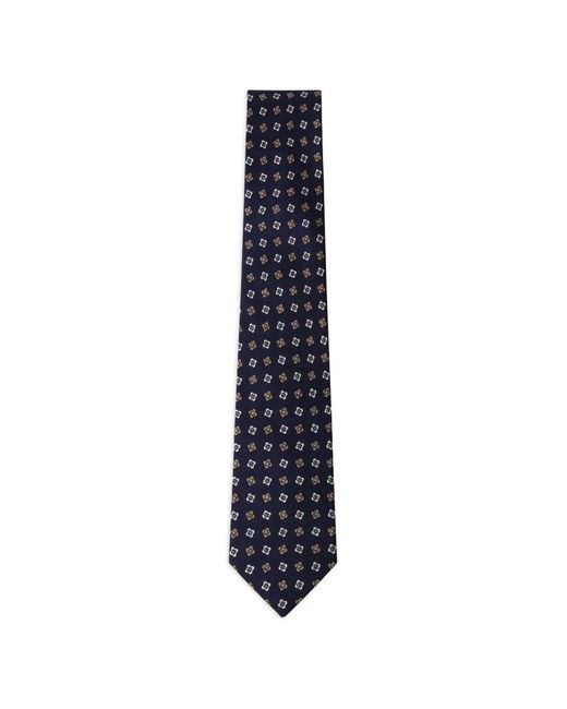 Hackett Blue Geometric-Pattern Silk Tie for men