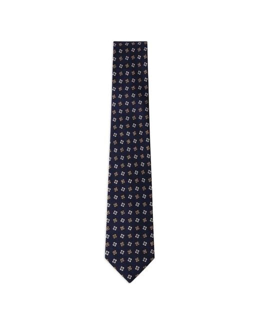 Hackett Blue Geometric-Pattern Silk Tie for men