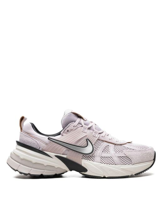 Nike White V2k Run "platinum Violet" Sneakers