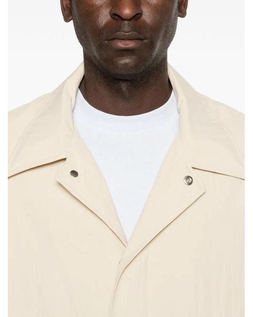 Etudes Studio White Zip-Pockets Overcoat