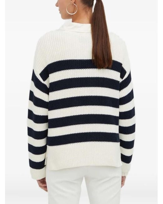 Marc O' Polo Blue Striped Rib-Knit Sweater