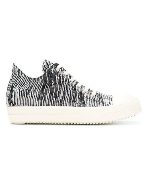 Rick Owens DRKSHDW Zebra Print Sneakers in Black for Men | Lyst