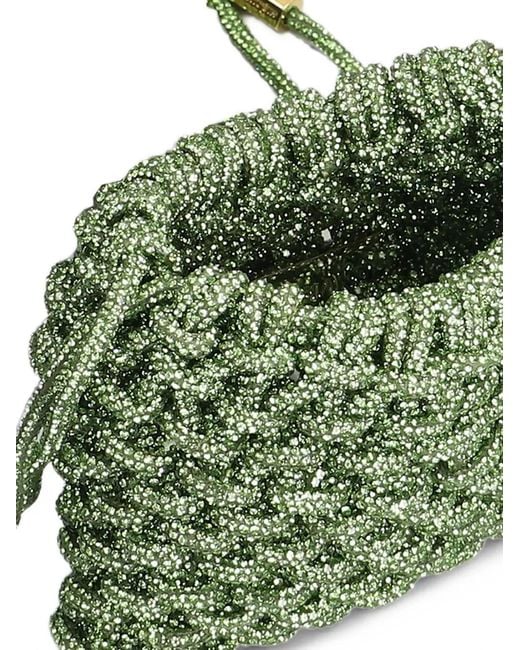 HIBOURAMA Green Mini Penelope Crystal-Embellished Shoulder Bag