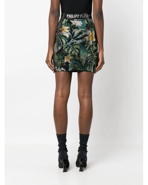 Philipp Plein Green Mini Skirt