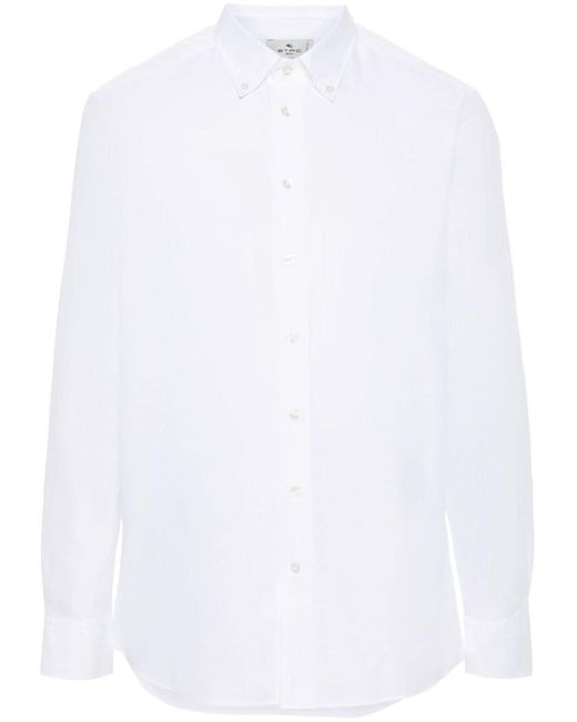 Camicia con ricamo di Etro in White da Uomo