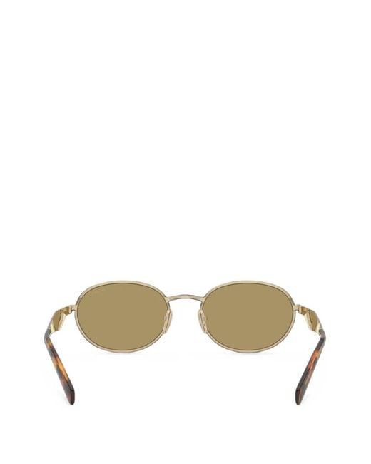 Prada Metallic Oval-Frame Sunglasses