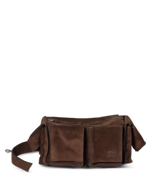 Miu Miu Brown Utilitaire Flap-Pocket Crossbody Bag