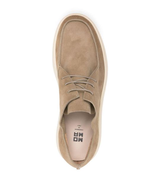 Moma Brown Square-toe Suede Derby Shoes for men