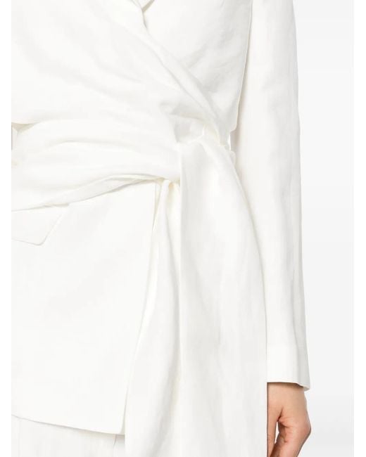 MSGM White Bow-Detail Blazer