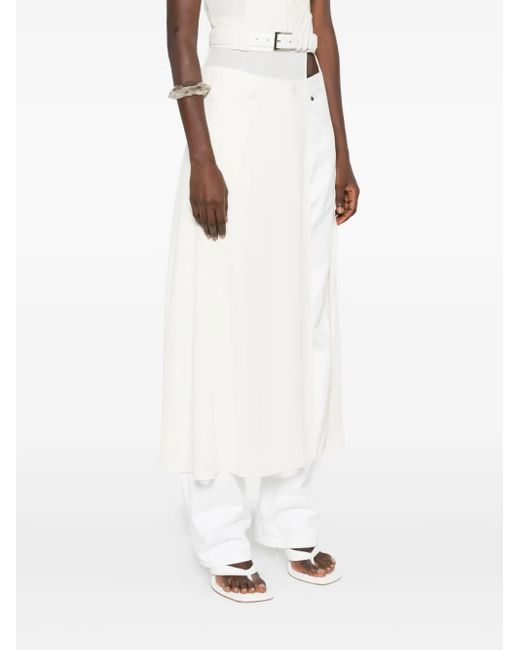 Vestiaire d'un Oiseau Libre White Slit Midi Skirt