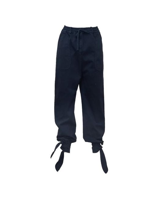 N°21 Blue Tie-Fastening Drawstring Cargo Pants