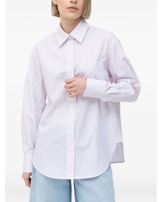 Victoria Beckham White Striped Cotton Shirt