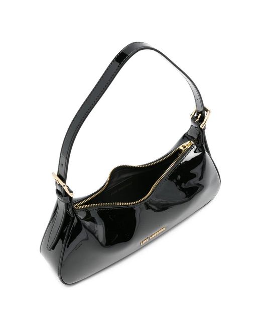 Love Moschino Black Logo-Detail Shoulder Bag