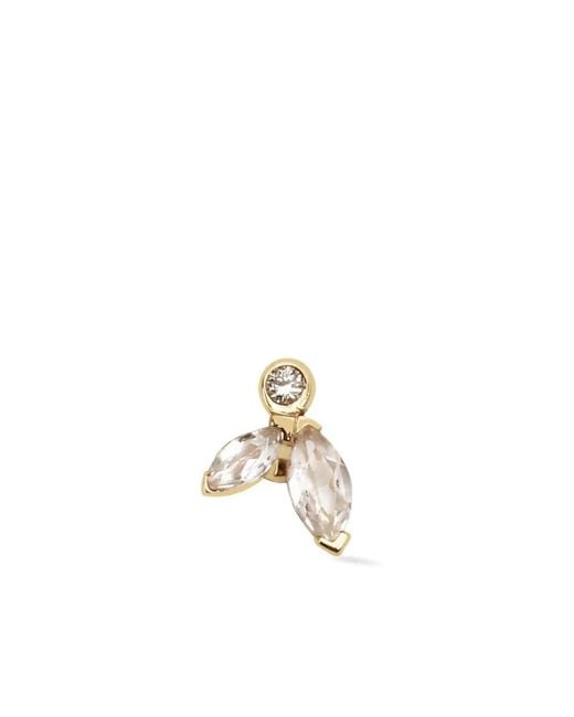 Lark & Berry Metallic 14Kt Veto Diamond And Sapphire Earring