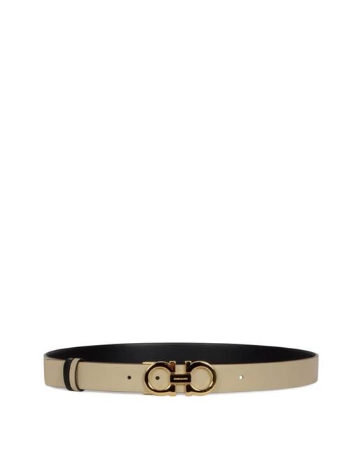 Ferragamo White Logo Buckle Belt