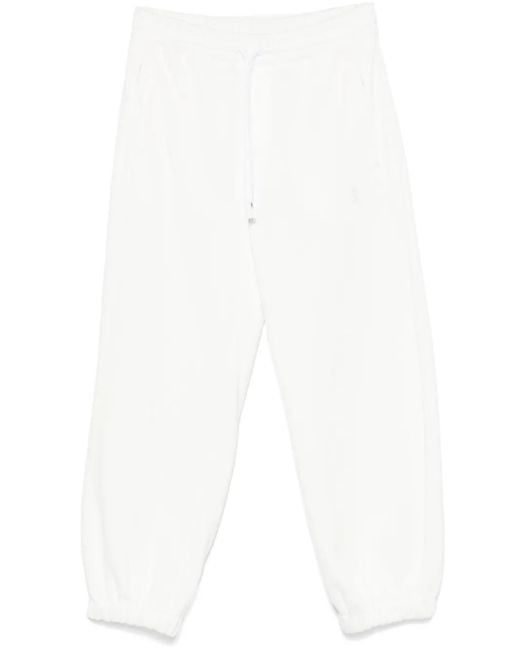 McQueen White Skull-Embroidered Track Trousers