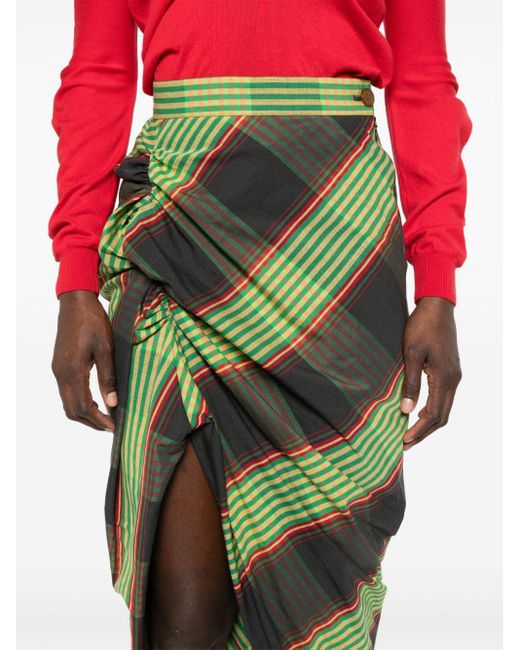 Vivienne Westwood Green Combat Tartan-motif Skirt