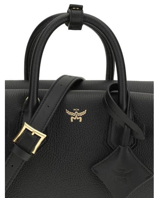 MCM Black Small Milla Zip-Top Tote Bag