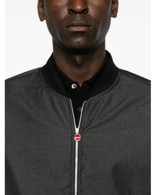 Kiton Black Zip-Fastening Bomber Jacket for men