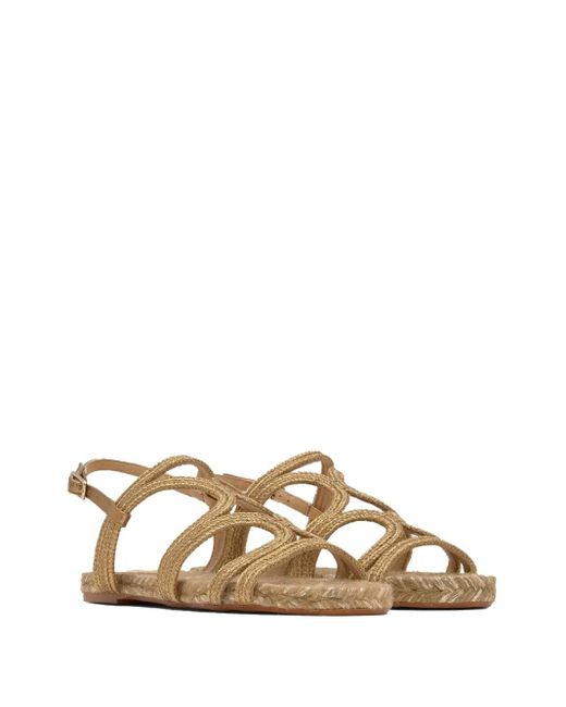 Castaner Brown Metallic Weave Flat Sandals
