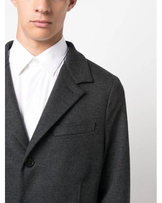 Harris Wharf London Black Single-Breasted Virgin-Wool Blazer for men