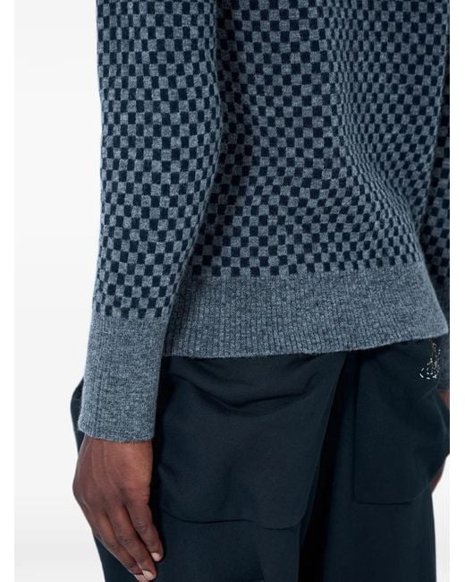 Vivienne Westwood Blue Checkmate Jumper for men