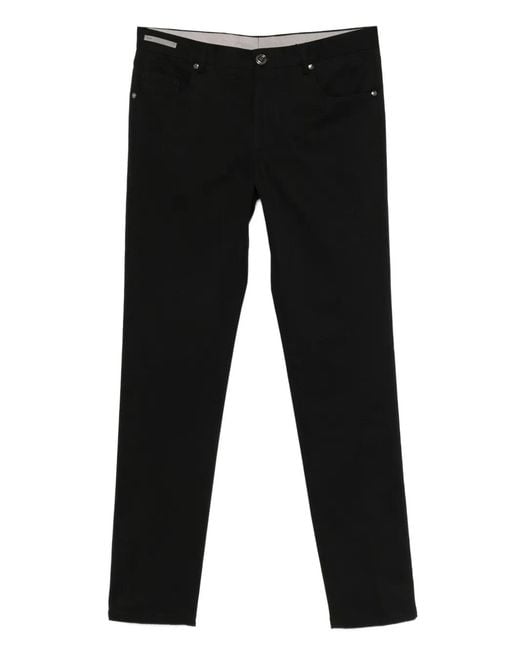 Corneliani Black Five-Pocket Cotton Trousers for men