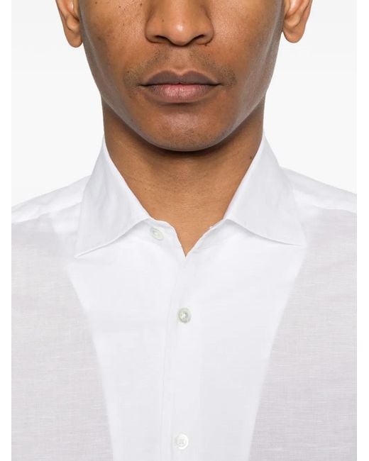 Tagliatore White Buttoned Shirt for men
