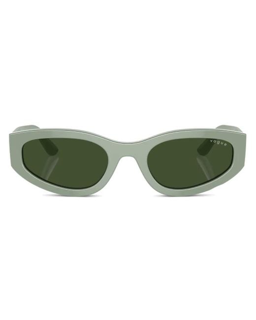 Vogue Eyewear Green Logo-Print Oval-Frame Sunglasses