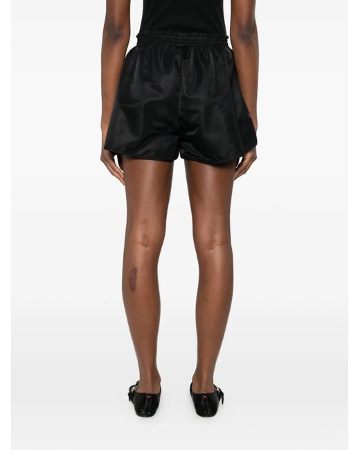 CECILIE BAHNSEN Black Colette Floral-Patch Shorts
