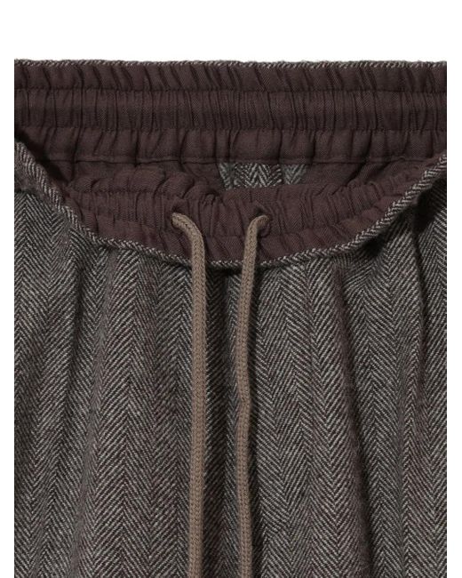 Undercover Up2E1507 Broek Met Elastische Taille En Visgraatpatroon in het Gray