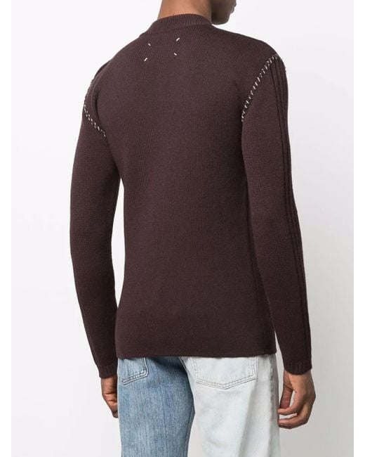 Jersey con costura en contraste Maison Margiela de hombre de color Brown