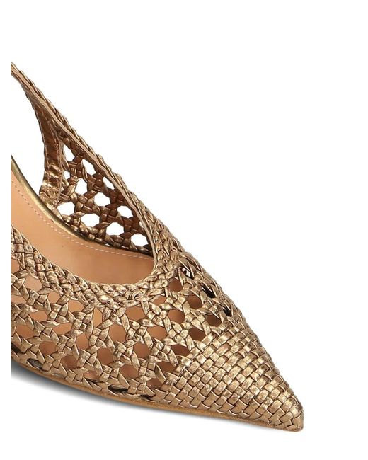 The Seller White Woven Tie-Fastening Pumps