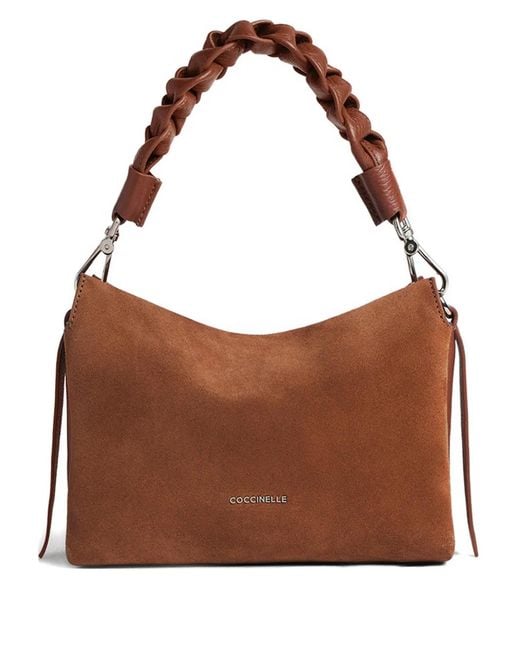 Coccinelle Boheme ブレイドハンドル ショルダーバッグ S Brown