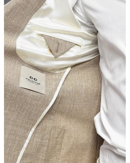 Corneliani Natural Single-Breasted Patch-Pocket Blazer for men