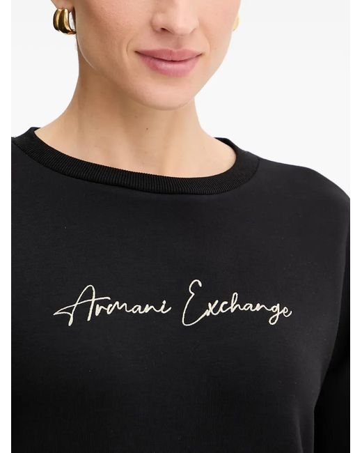 ARMANI EXCHANGE Black Crew-Neck Sweatshirt