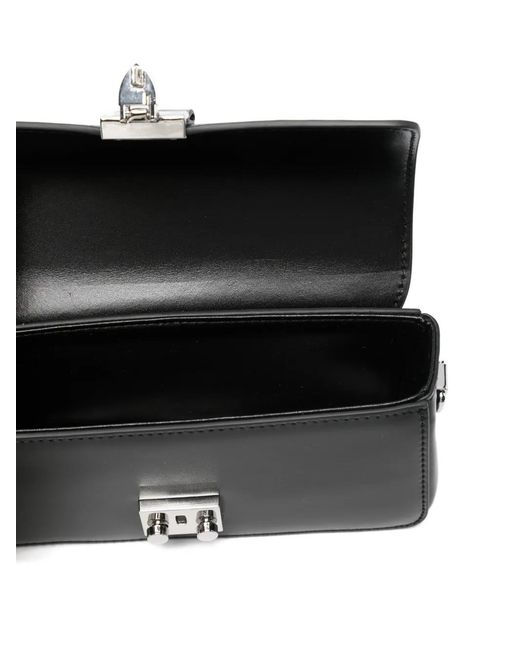 ELEH Black Flap-Top Shoulder Bag