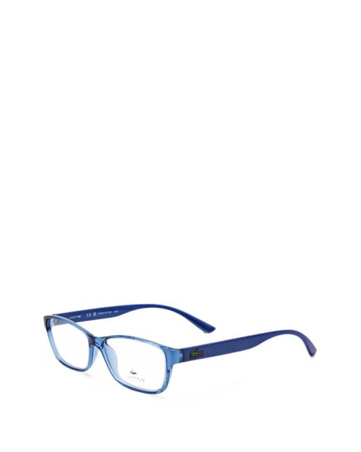 Lacoste Blue Glitter-Temple Rectangle-Frame Glasses