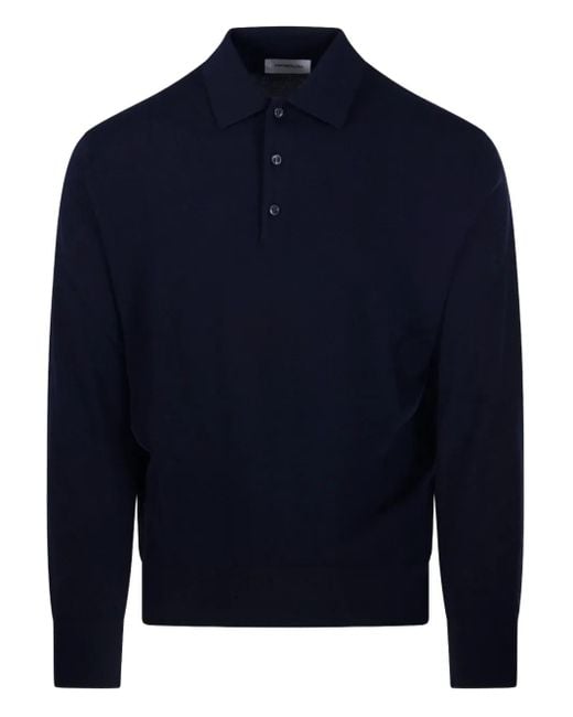 Diana Studio Trui Met Polokraag En Knopen in het Blue voor heren