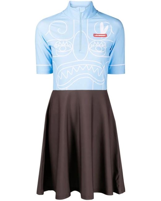 Charles Jeffrey Flared Jurk in het Blue