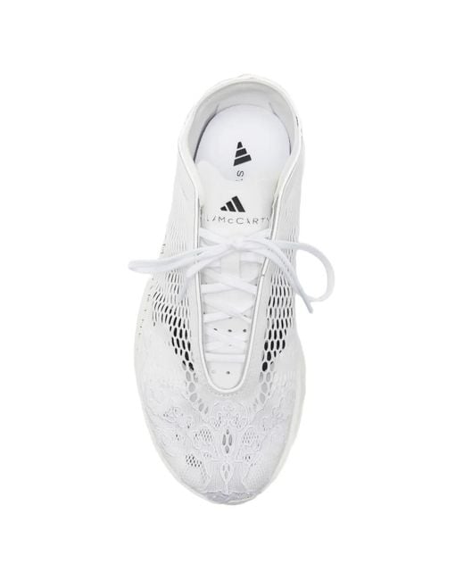 Adidas By Stella McCartney White Adizero Evo Sl Lace-Panelled Chunky Sneakers