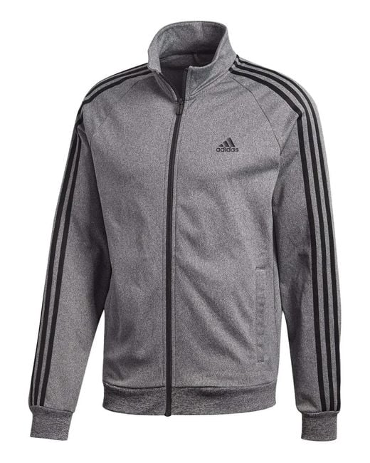 Adidas Gray Essentials 3-Stripe Tricot Track Jacket for men