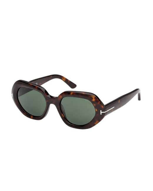 Tom Ford Brown Geometric-Frame Sunglasses