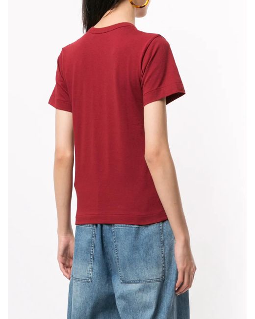 COMME DES GARÇONS PLAY Logo Embroidered Crew Neck T-Shirt
