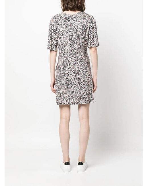 Twinset Gray Graphic-Print Midi Dress