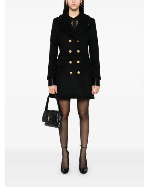 Tom Ford Black Wool Peacoat