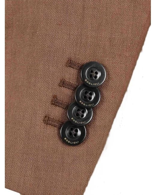 Boglioli Brown Buttoned Blazer for men