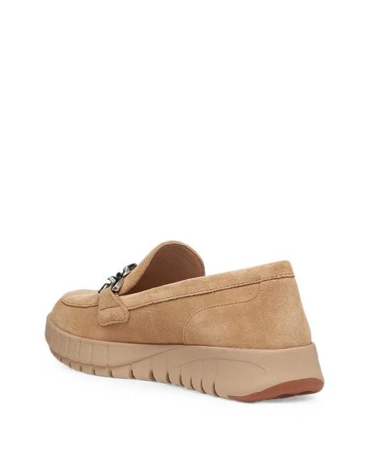 Geox Natural Flextride Chain-Link Suede Loafers