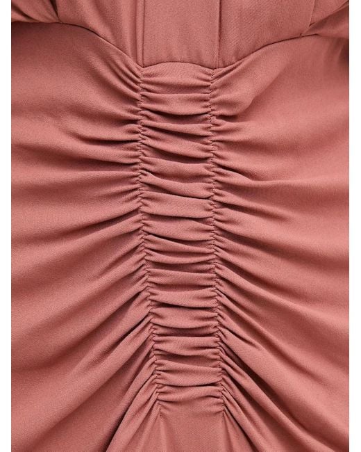 Vestido midi con diseño fruncido Sandro Ferrone de color Red